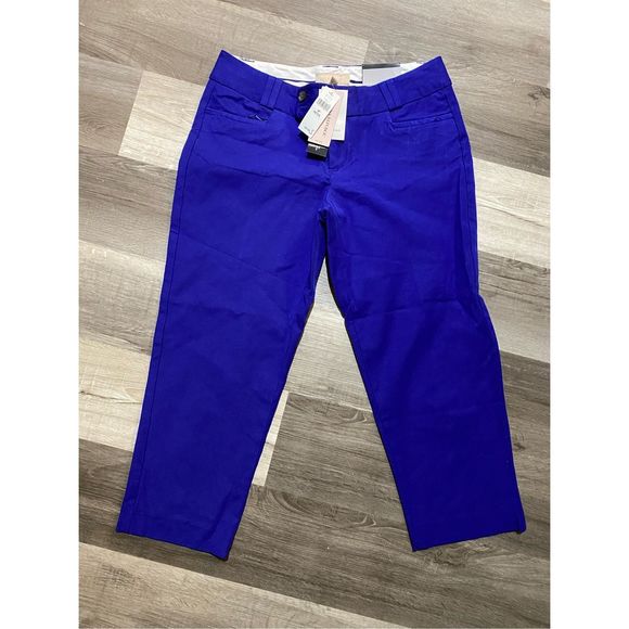 Banana Republic NWT Martin Fit Capri Pants Cobalt Blue, Size 8P, MSRP $60 - Picture 2 of 9